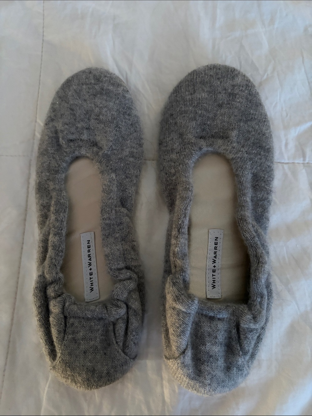 White + Warren Cashmere Gray Ballet Slippers. Like new. Never worn.